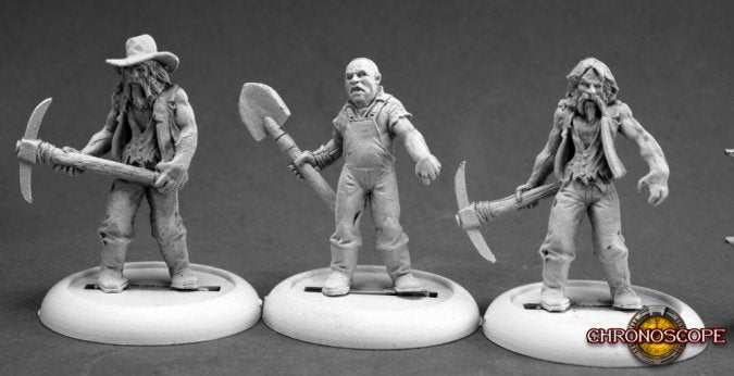 Reaper 50317: Zombie Miners Chronoscope Metal Miniatures (3)