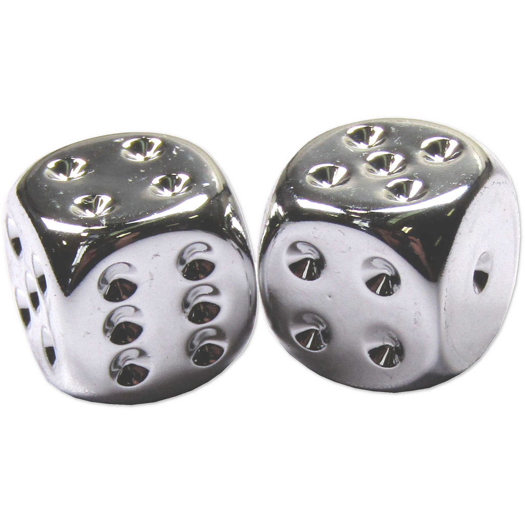 Chessex Silver Plated Metal 16mm Dice (2 dice)