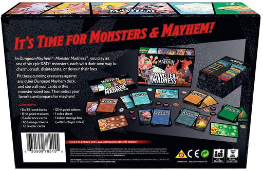 Dungeons & Dragons: Dungeon Mayhem Card Game - Monster Madness Expansion back of the box