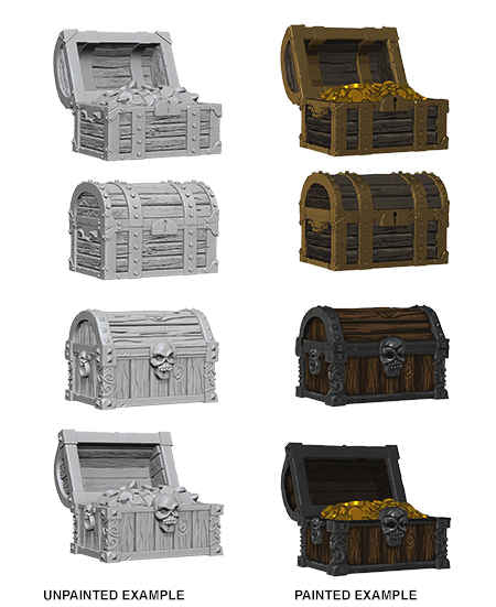 WizKids Deep Cuts Unpainted Miniatures: Chests Painted Example