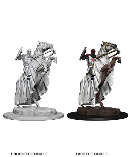 Pathfinder Battle Deep Cuts Unpainted Miniatures:  Knight on Horse painted example