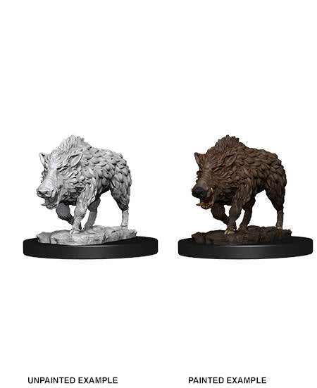 WizKids Deep Cuts Unpainted Miniatures: Wild Boar (2) painted example