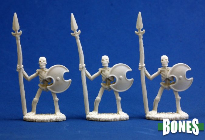 Reaper 77001: Skeletal Spearmen, Dark Heaven Plastic Miniature (3)