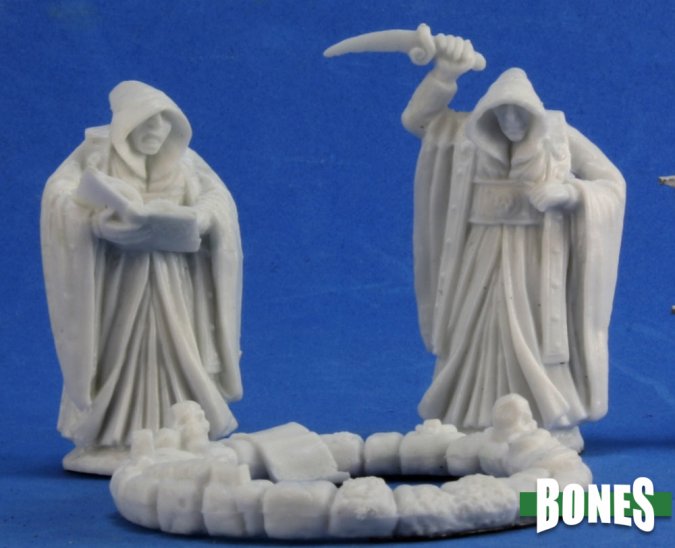 Reaper 77351: Cultists and Circle, Dark Heaven Plastic Miniature (3)