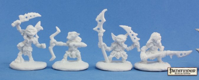Reaper 89003: Pathfinder Goblin Warriors Plastic Miniature (4)