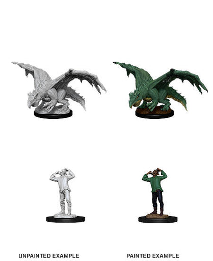 D&D Nolzur's Marvelous Unpainted Miniatures: Green Dragon Wyrmling with Afflicted Elf (2)