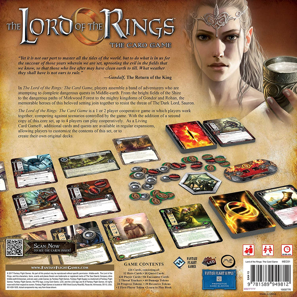 Lord of The Rings The Card Game back of the box