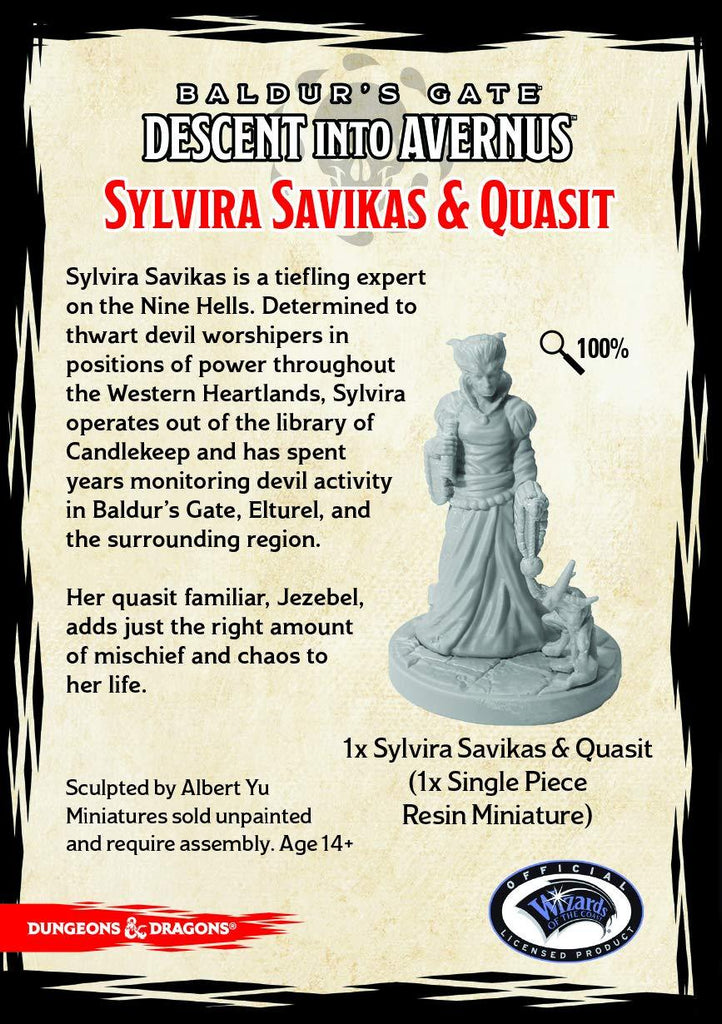 Sylvira Savikas & Quasit Collector's Series Back of Box