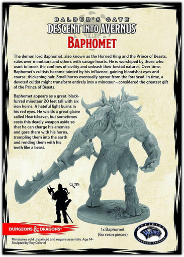 Collector’s Series miniatures Baphomet back of the box