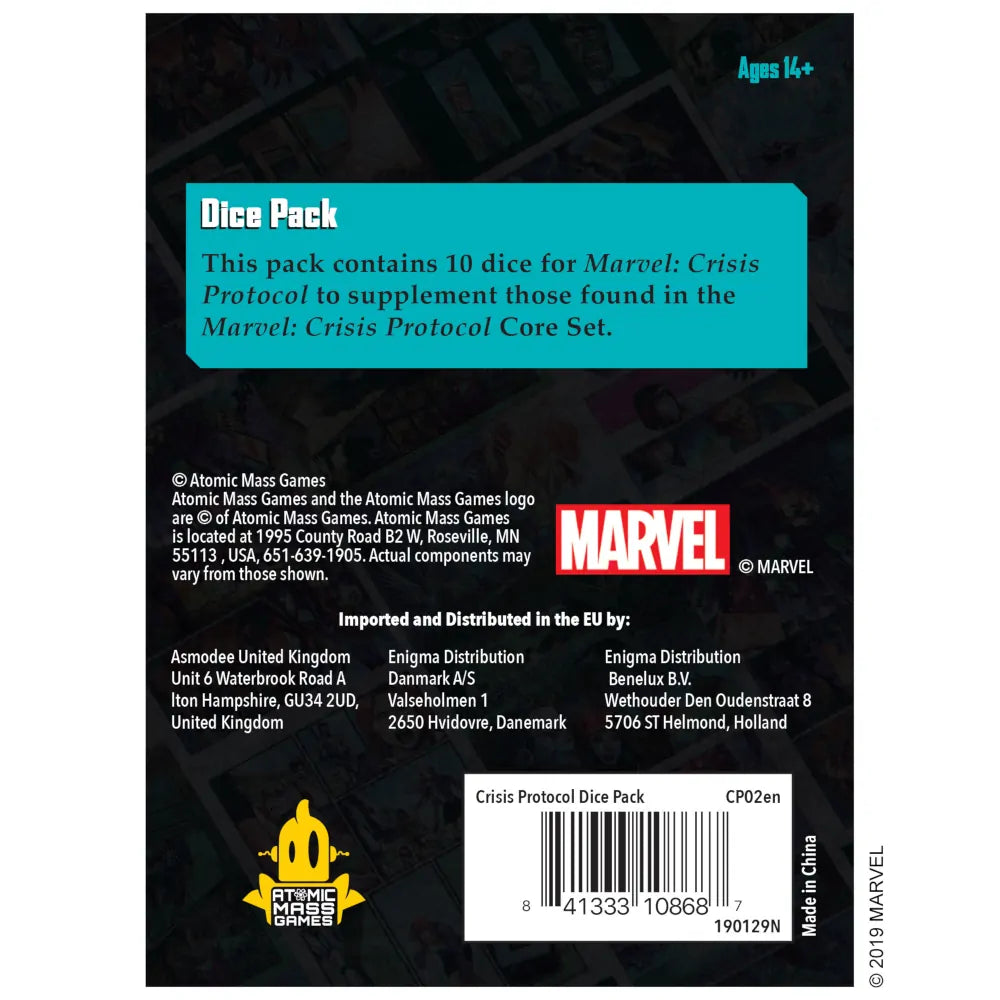 Marvel Crisis Protocol - Dice Pack back