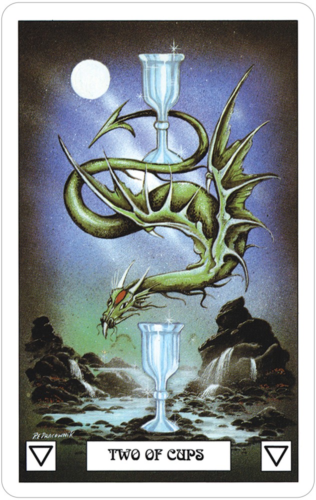 Tarot Card Set - Dragon Tarot Tow of Cups