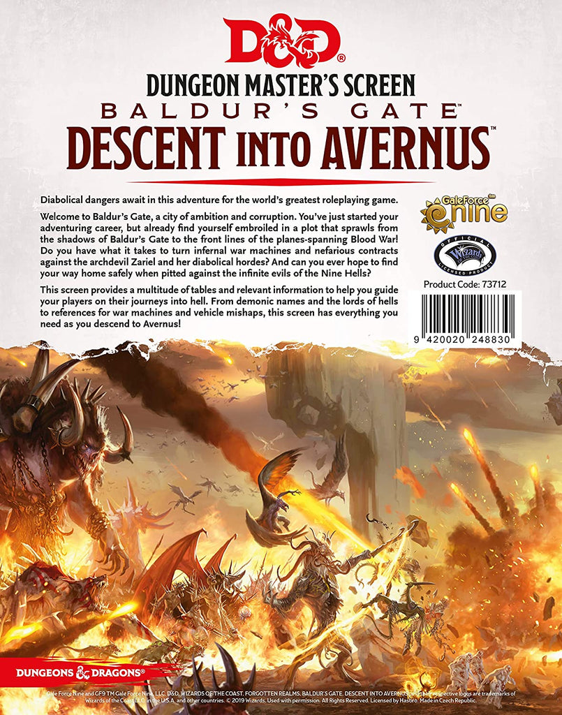 D&D: Baldur's Gate Descent Into Avernus DM Screen