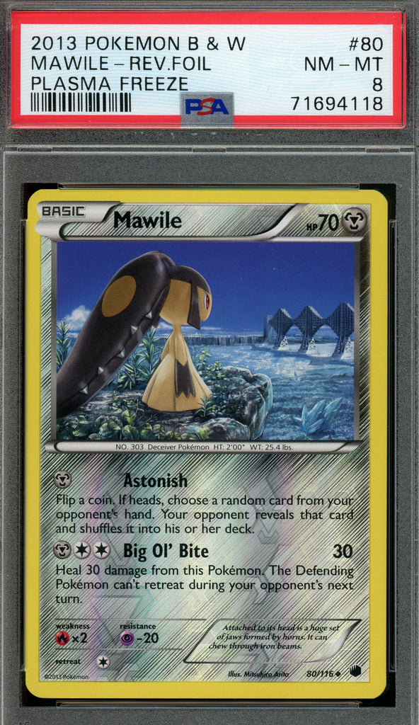 Pokémon - Mawile Reverse Holo, Plasma Freeze #80 PSA 8