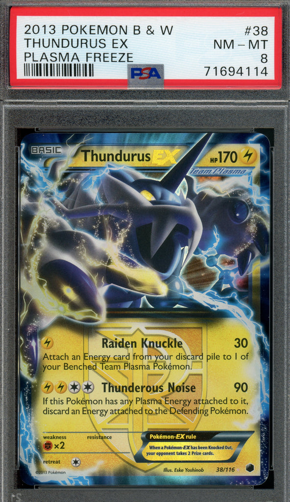 Pokémon - Thundurus EX, Plasma Freeze #38 PSA 8