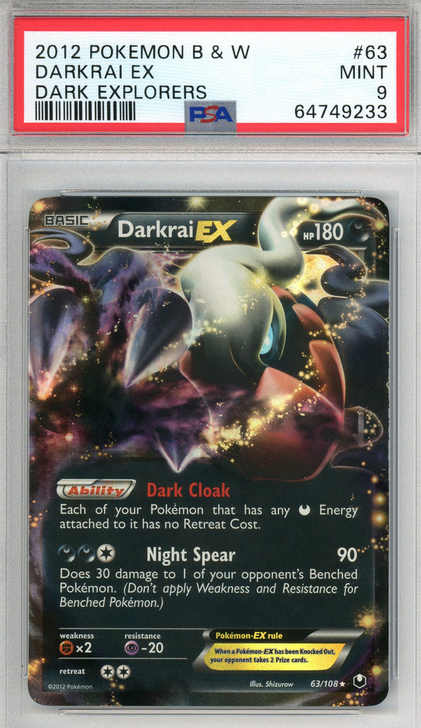 Pokémon - Darkrai EX, Dark Explorers #63 PSA 9 Front