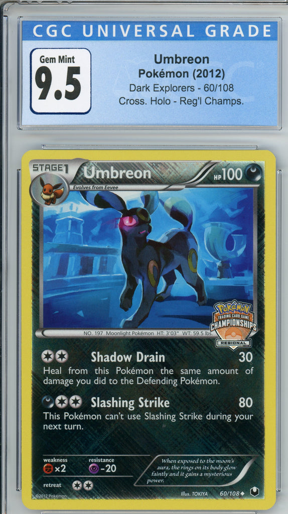 Pokémon - Umbreon , Dark Explorers Regional Championships #60 CGC 9.5 Front