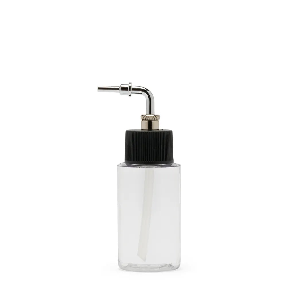 Iwata Crystal Clear Bottle 1 oz / 30 ml Cylinder With Side Feed Adaptor Cap