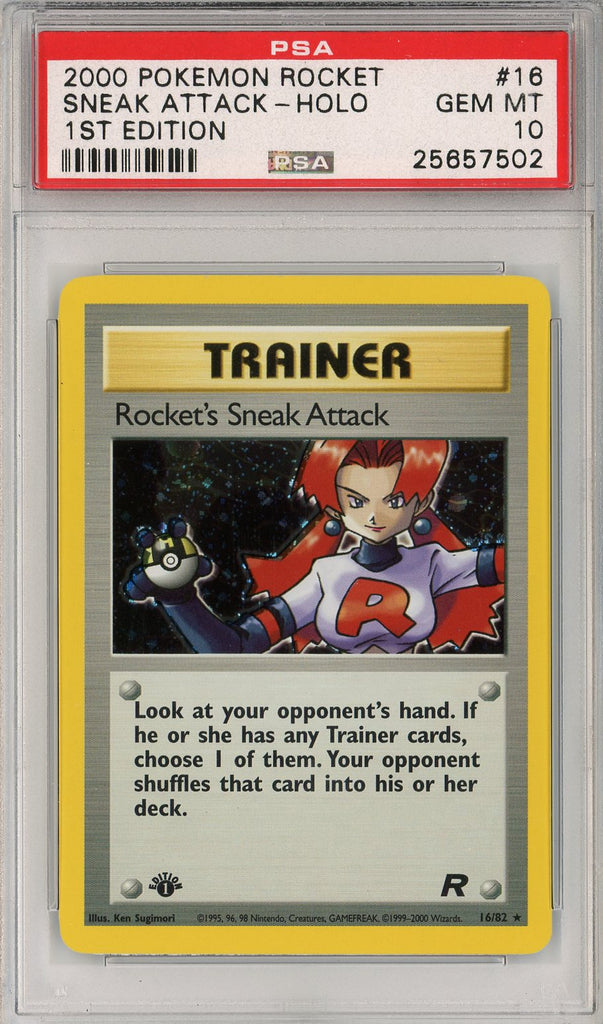 Pokémon - Sneak Attack Holo Team Rocket 1st Edition #16 PSA 10 Front