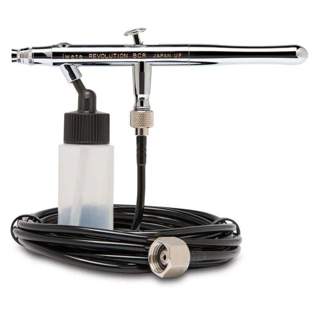 Iwata Revolution HP-BCR Siphon Feed Dual Action Airbrush with Iwata Airbrush Hose