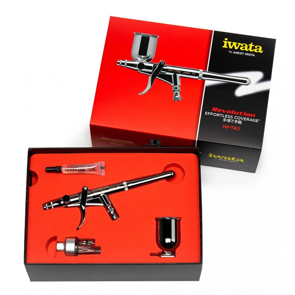 Iwata Revolution HP-TR2 Side Feed Dual Action Trigger Airbrush content