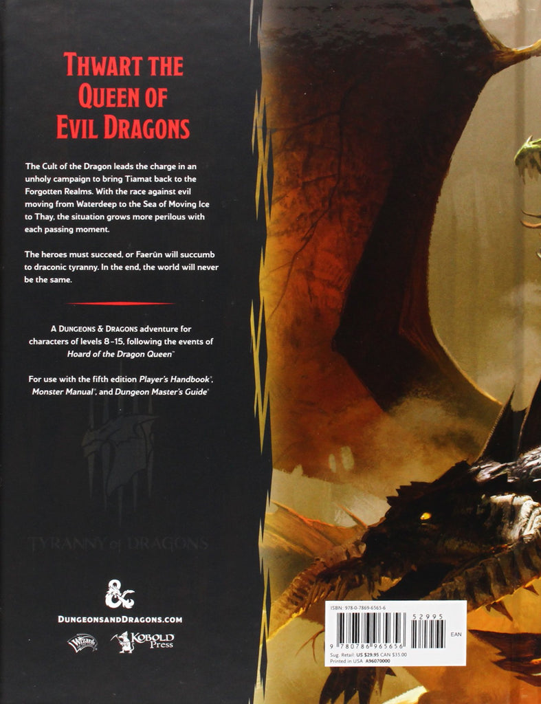 Dungeons & Dragons: 5th Edition - The Rise Of Tiamat Back of the book