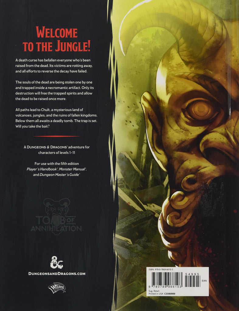 Dungeons & Dragons: 5th Edition - Tomb of Annihilation back of the book