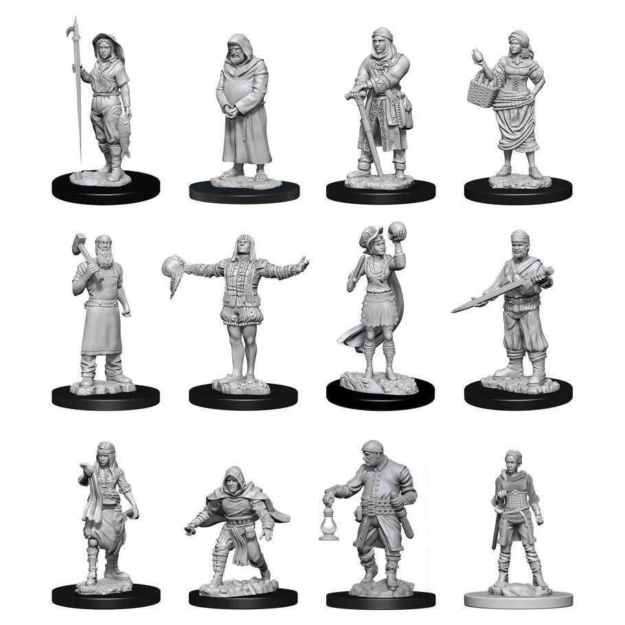 WizKids Deep Cuts Unpainted Miniatures: Townspeople & Accessories