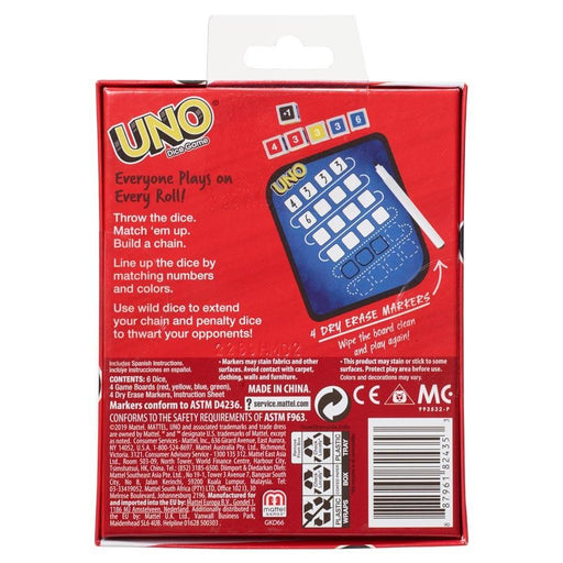 Uno: Roll & Write Dice Game Back