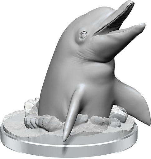 WizKids Deep Cuts Unpainted Miniatures: Dolphins Immersed