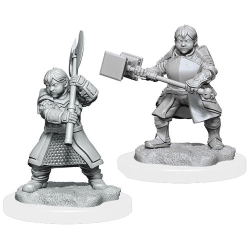 Critical Role Unpainted Miniatures: Dwarf Dwendalian Fighter Female (2)