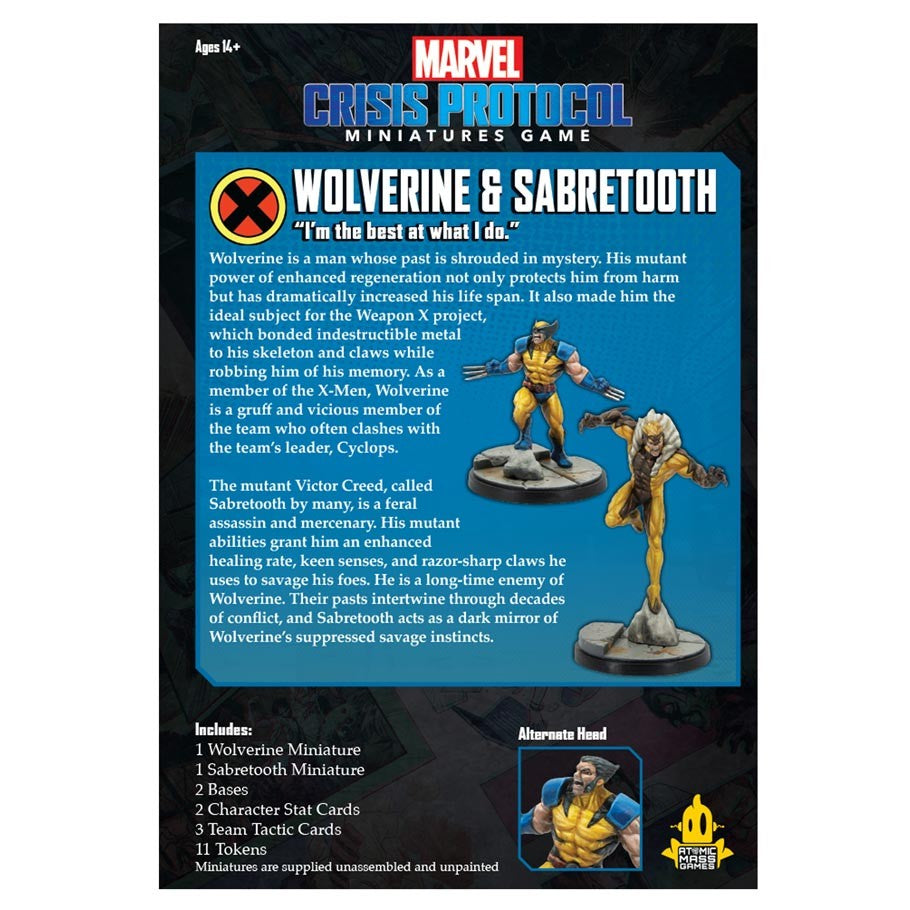 Marvel Crisis Protocol - Wolverine & Sabertooth back