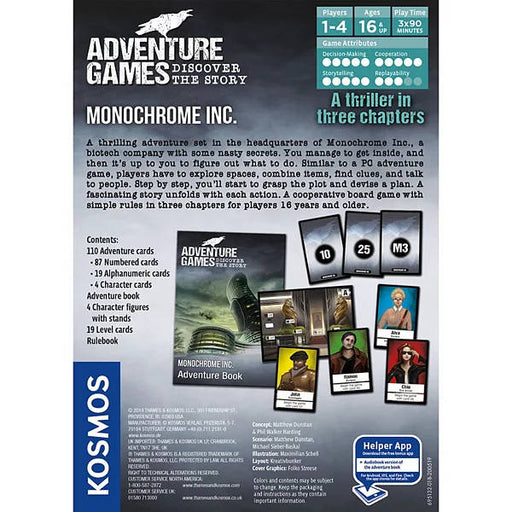 Adventure Games: Monochrome Inc. back of the box