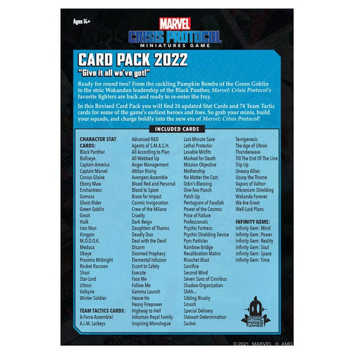 Marvel Crisis Protocol - Card Pack 2022 back