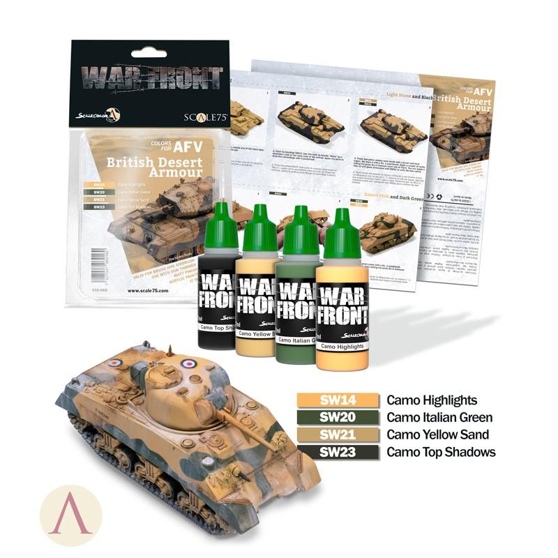 ScaleColor Warfront - Colors For AFV: British Desert Armour Paint Set SSE-065