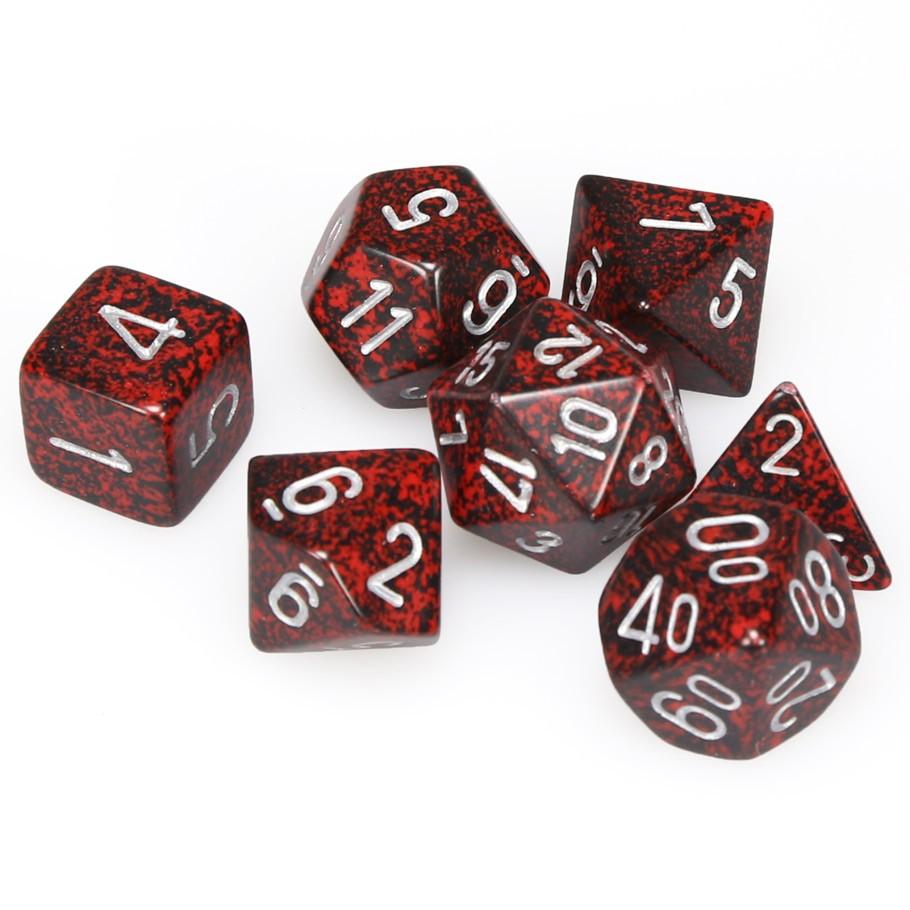 Chessex Speckled Polyhedral Silver Volcano™  Dice - Set of 7