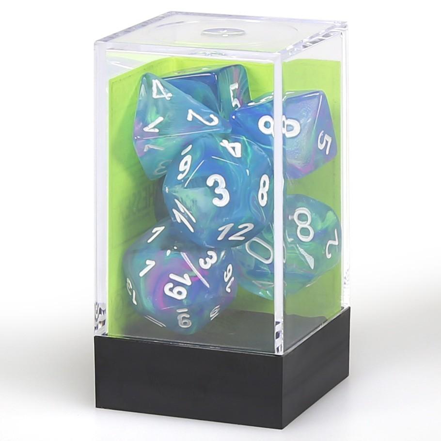 Chessex Festive™ Waterlily™ Polyhedral Dice with White Numbers - Set of 7 in boxChessex Festive™ Waterlily™ Polyhedral Dice with White Numbers - Set of 7 in box