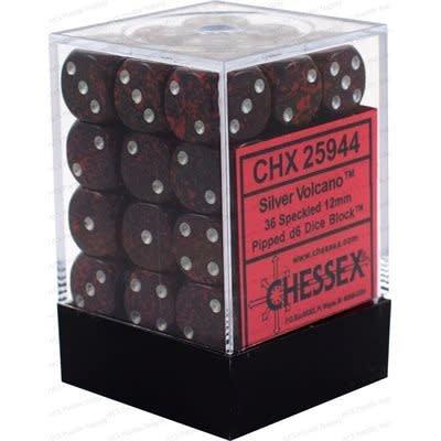 Chessex Speckled Volcano™ with Silver Numbers 12 mm Dice Block (36 dice) in box