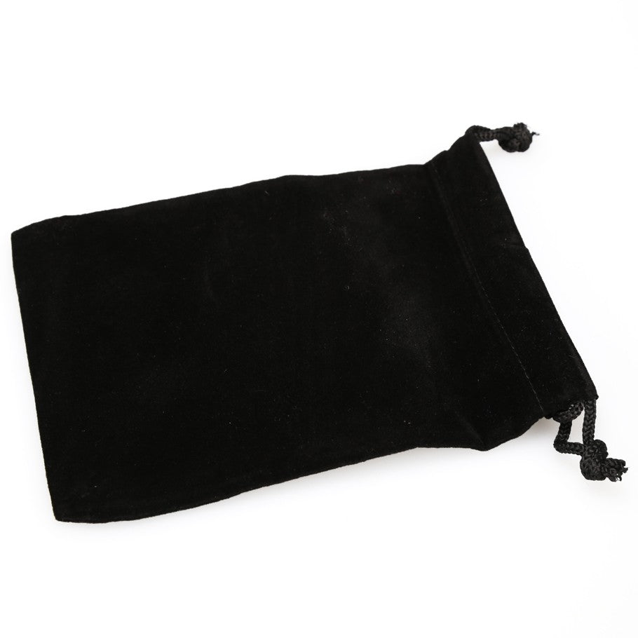 Small Black Suede Cloth Dice Bag