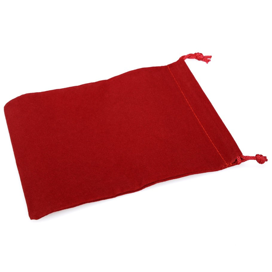 Large Red Suede Cloth Dice Bag