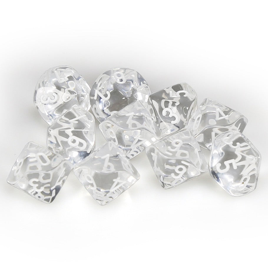 Chessex Clear Translucent d10 - Set of 10