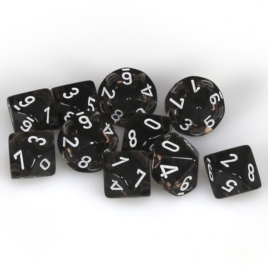 Over the Brick – Chessex Smoke Translucent d10 - Set of 10