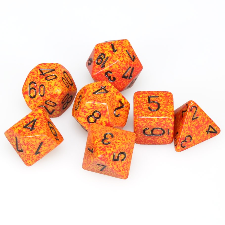 Chessex Speckled Polyhedral Fire Dice - Set of 7