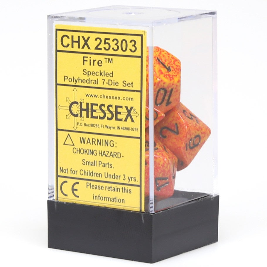 Chessex Speckled Polyhedral Fire Dice - Set of 7
