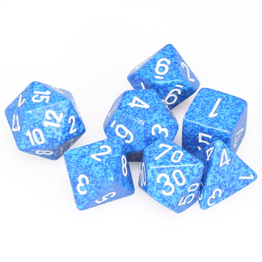 Chessex Speckled Polyhedral Water Dice - Set of 7