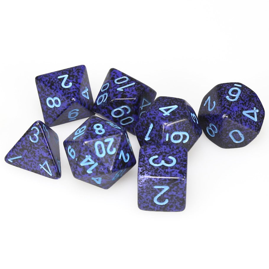 Chessex Speckled Polyhedral Cobalt Dice - Set of 7