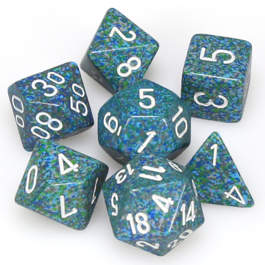 Chessex Speckled Polyhedral Sea Dice - Set of 7