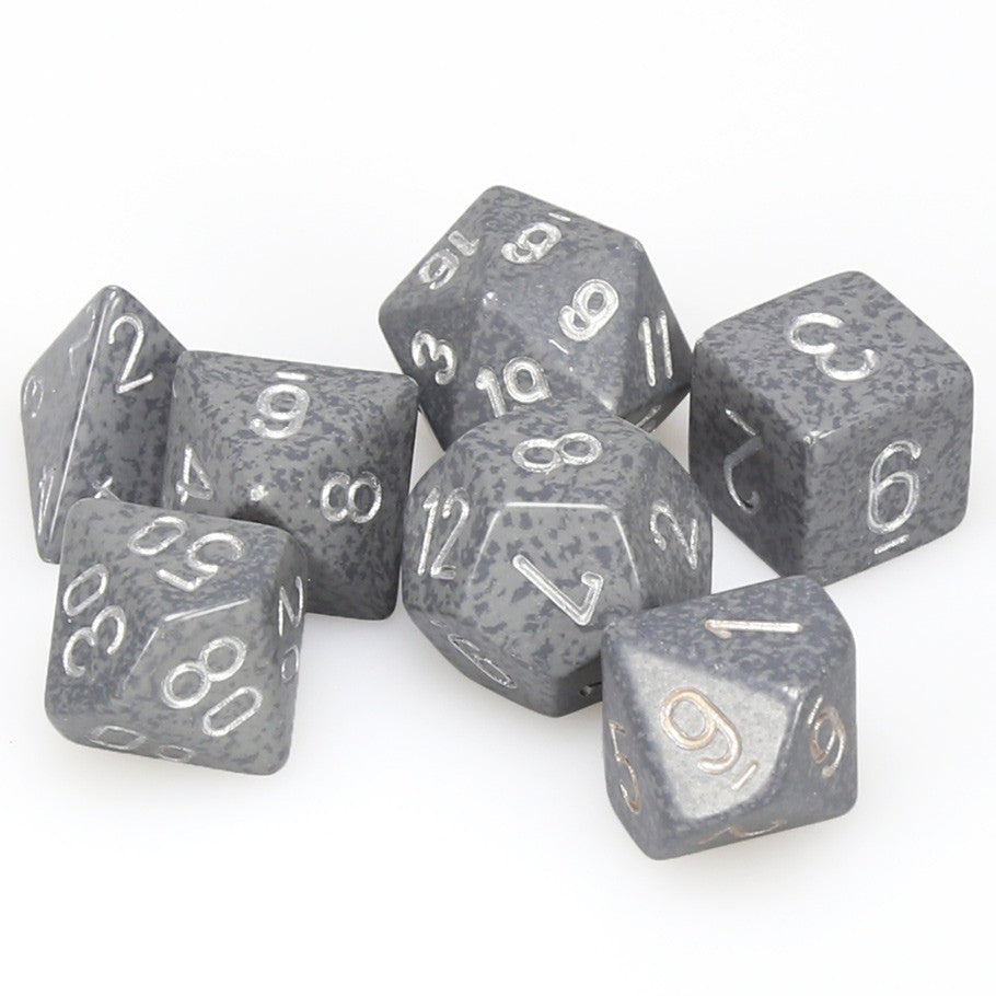 Chessex Polyhedral Speckled Hi-Tech Dice with White numbers - Set of 7