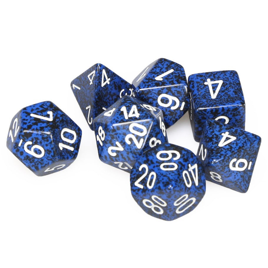 Chessex Speckled Polyhedral Stealth Dice - Set of 7 content