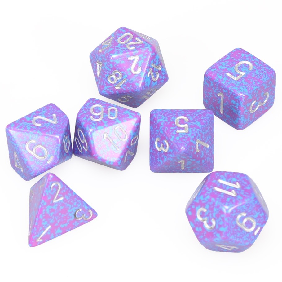 Chessex Speckled Polyhedral Silver Tetra Dice - Set of 7