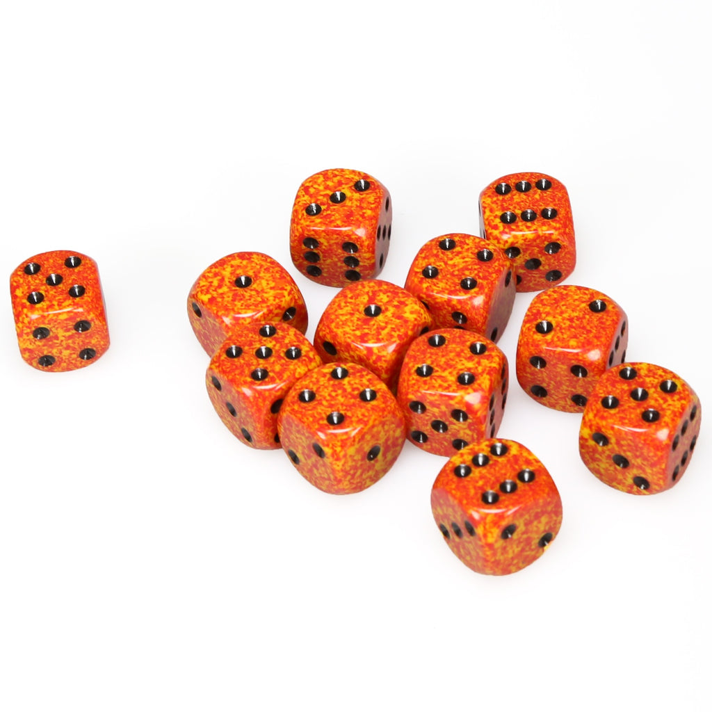 Chessex Speckled Fire 16 mm D6 Dice Block (12 dice)